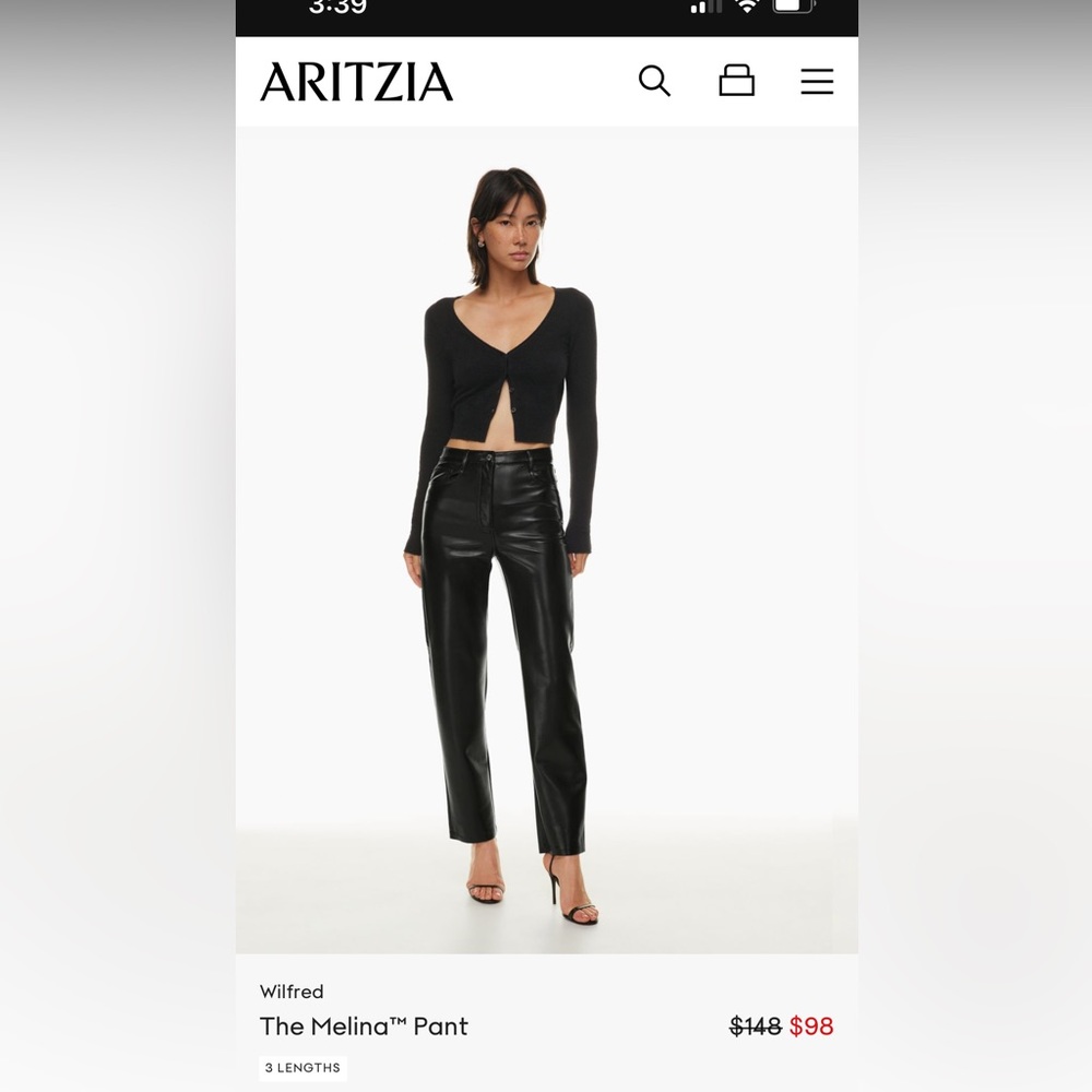 Aritzia Melina Pants in Black